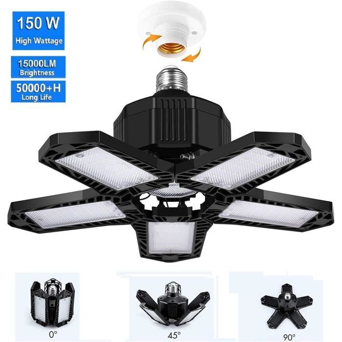 1 Pièce Lampe Eclairage Atelier 150W, 22500LM UFO Eclairage Plafonnier LED Garage Avec Chaine, 6000K Projecteur LED Intérieur, IP65 Étanche Éclairage De Plafond Pour Garage, Entrepôt, Gymnase