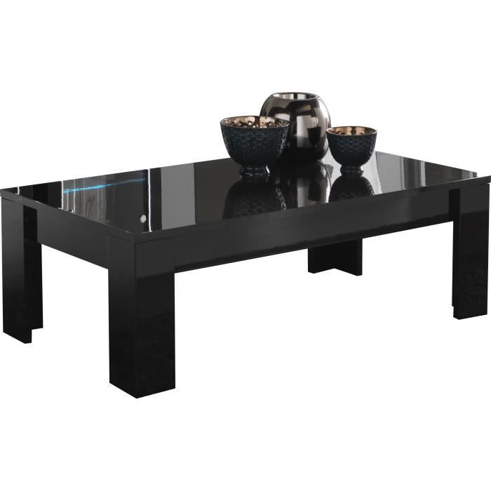 Table Basse Rectangulaire Coloris Noir Laque Brillant Achat