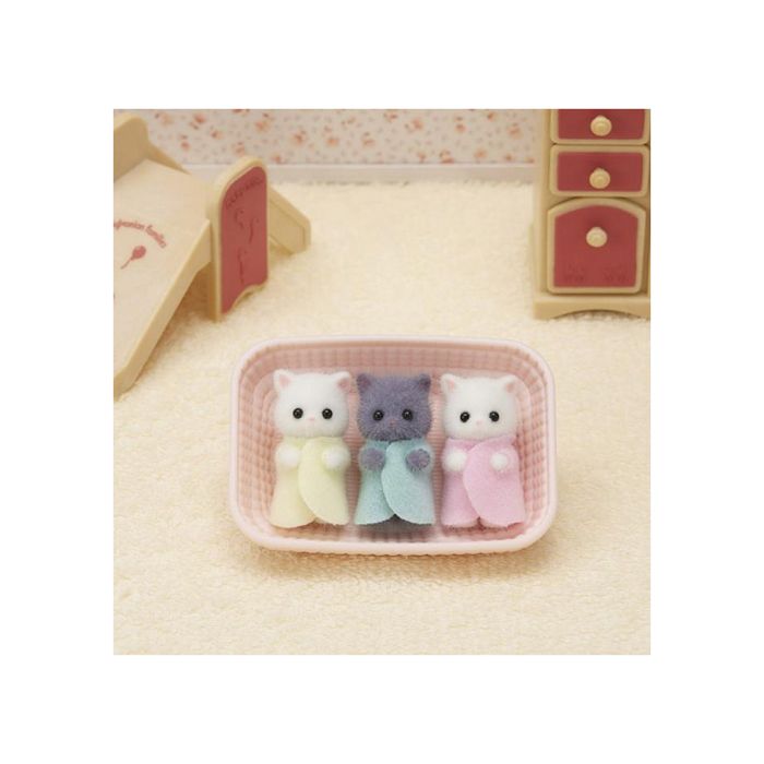 SYLVANIAN FAMILIES - Triplés chat persan - Mini-univers - Rose - Pour enfant - 3 ans et plus