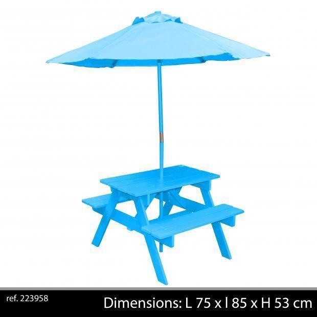 Table Jardin Enfant Avec Parasol Banc Integres Couleur Bleu Table Pique Niq 75 X 85 X H 53 Cm Achat Vente Table Et Chaises Camping Table Jardin Enfant Avec Pa Cdiscount