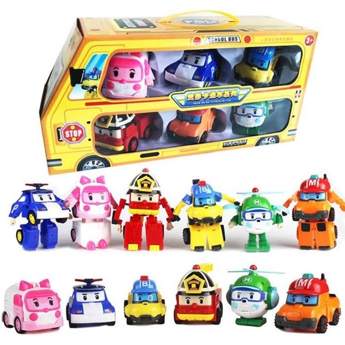 6 en 1 bande dessinée animation coréenne Robocar Poli Transformation Robot  Car Toys Set 83168-9 - Cdiscount Jeux - Jouets
