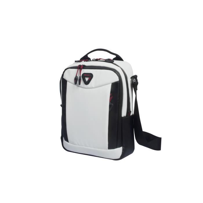 Sacoche bandoulière double compartiments homme femme 30 cm blanc/noir léger  imperméable et antivol Blanc BLANC/NOIR - Cdiscount Bagagerie - Maroquinerie
