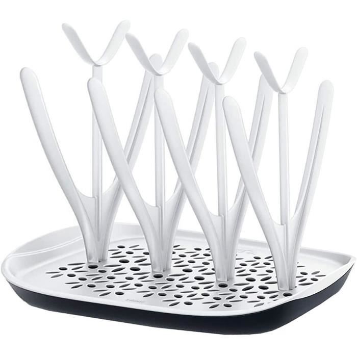 Sterilisation Biberon Égouttoir à Biberons Anti-poussière - 31.5x25.5x25cm - Avec Bac Amovible Et Rangement Egouttoir Biberon Vertbaudet