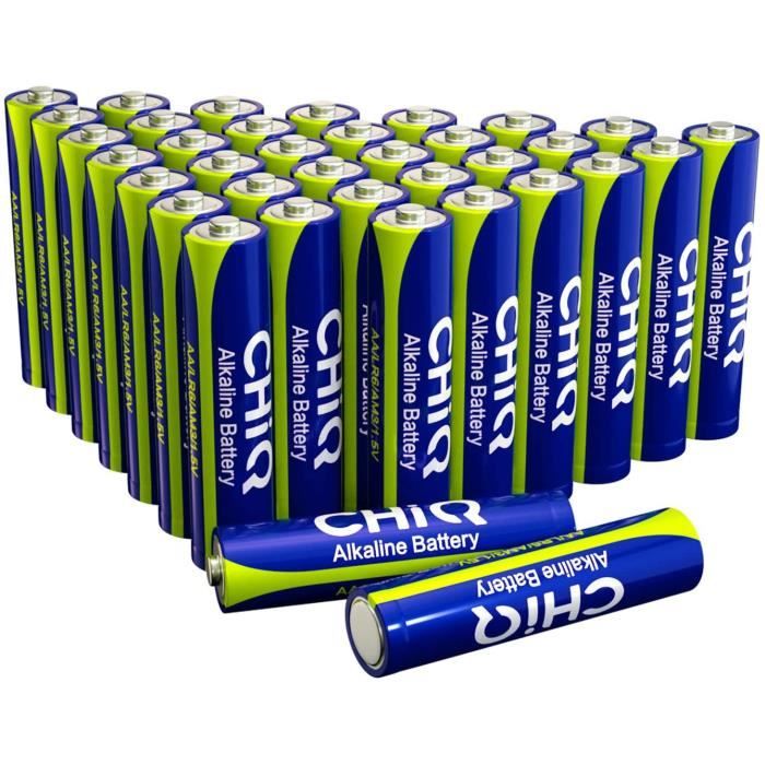 Woozoo, Piles alcalines AAA (paquet de 48), 1.5V, 1250mAh - LR03 - Bleu