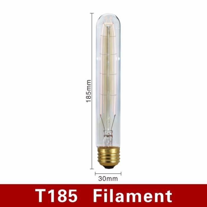 Ampoule vintage filament spirale cylindre ambrée 3W E27 2200k