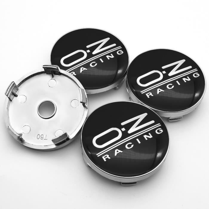 Lot De 4 Bouchons Centre De Roue BRABUS Aluminium Noir/Or - Diamètre 75 Mm