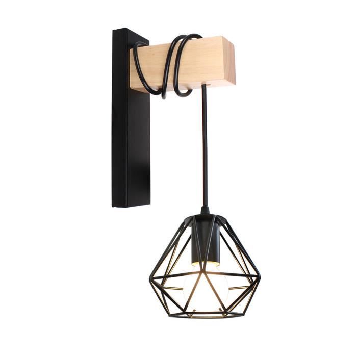 Fusion Applique Murale Cage en Fer E27 Lampe Vintage Lustre Intérieur Industrielle