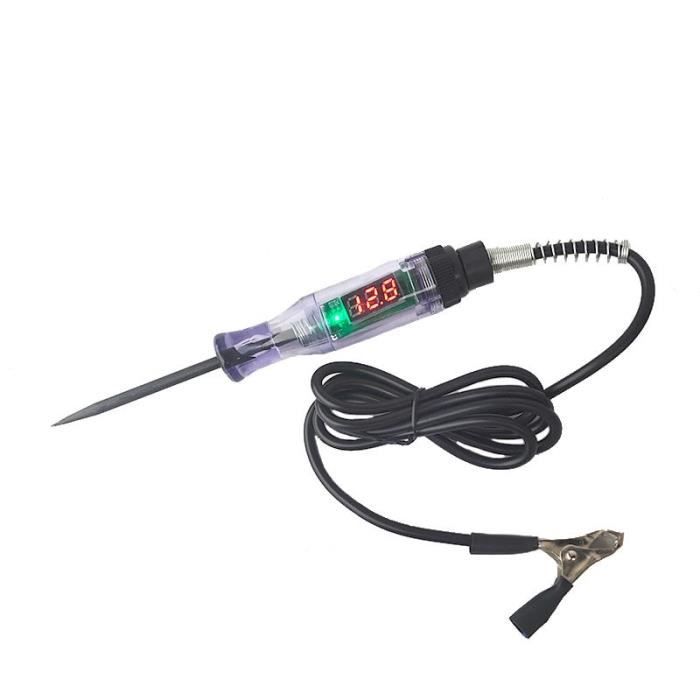 VOBOR Testeur De Circuit 6-24V DC - Stylo Testeur Tension Voiture Avec Fil 96cm