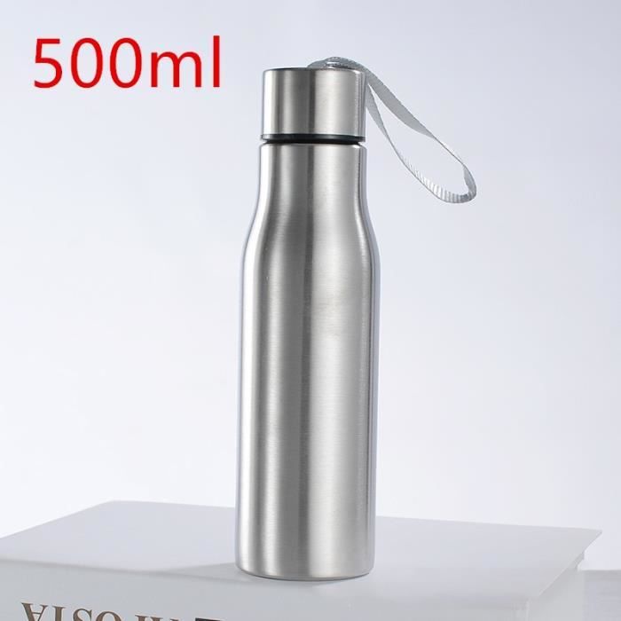 Gourde Personnalisable Acier Inoxydable 60cl - Gravure Laser, Bouchon étanche, 25x7 Cm, Légère (160g), Plusieurs Coloris