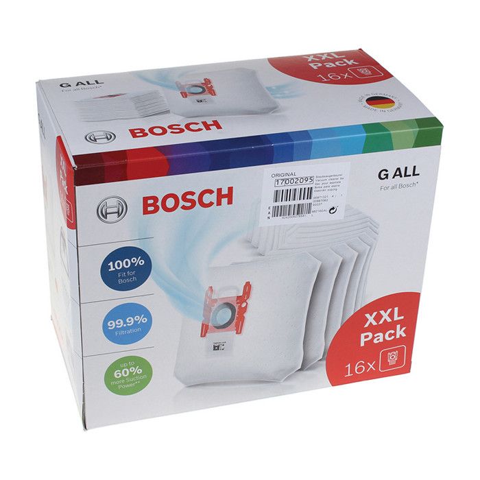 Sac pour aspirateur - Bosch - BBZ16GALL - 16 pièces - Filtre à poussière - Blanc