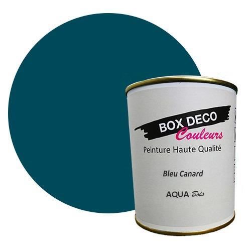 PEINTURE Teinte Bleu Canard meuble bois intérieur à base d’acrylique aspect velours-satin Aqua Bois - 750 ml - 9m²
