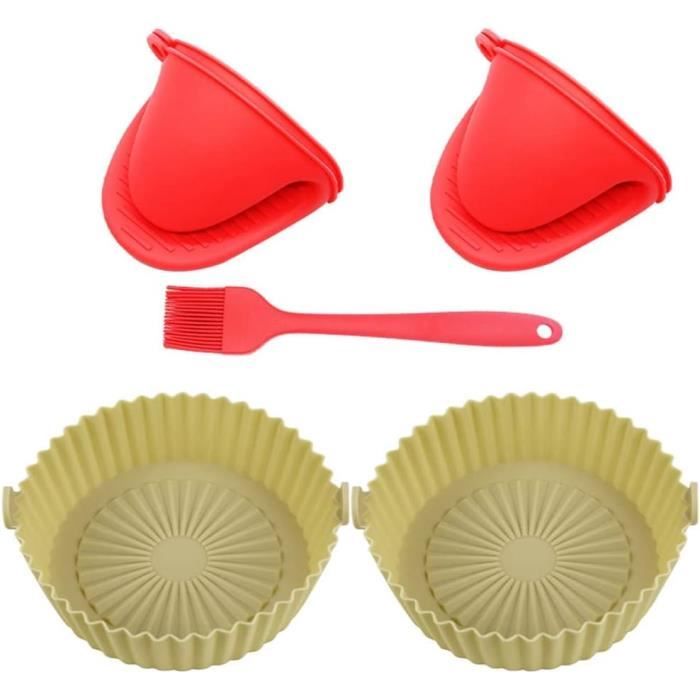 12 Aimants Pour Friteuse à Air - Boucles Silicone Magnétiques Pour Fixer Papier Sulfurisé, Résistantes à La Chaleur, Rouge
