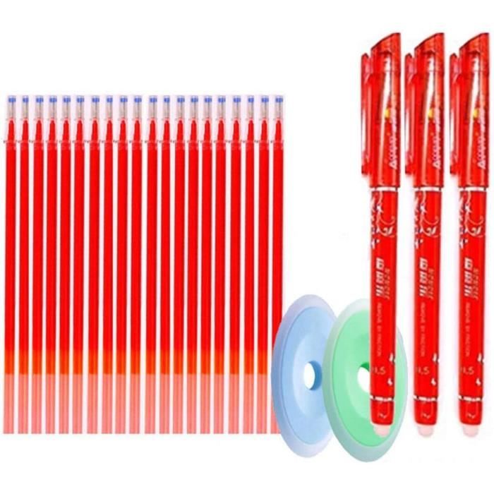 Les Stylos Rouges 25 Pièces-Ensemble Recharges De Stylo Gel Rouge Effaçable Tige 0.5Mm ...