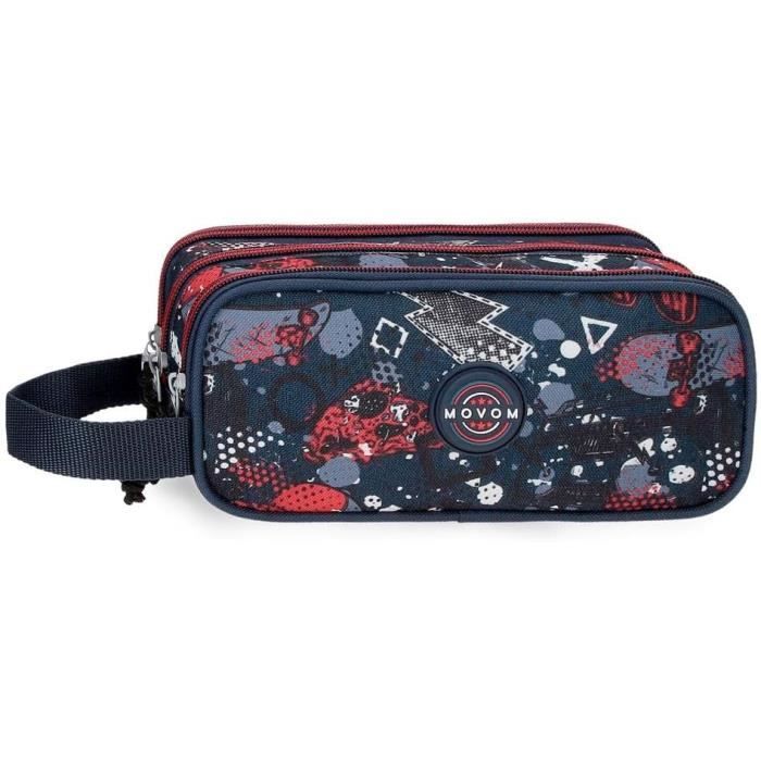 Movom Astuccio Triplo I Love Sea Life, Blu, 22x10x9 Cm, In Poliestere, 3 Scomparti