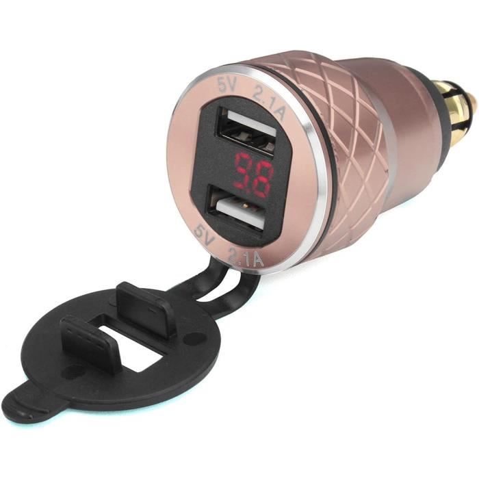 Chargeur USB Double 4.2A Pour Moto 12V-24V Avec Voltmètre - Style BMW - Étanche & Puissant