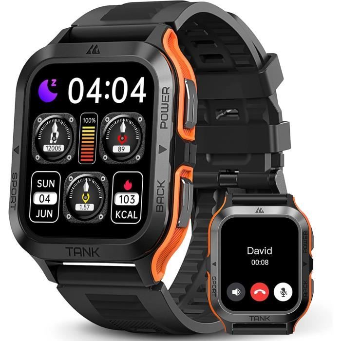 LIGE Militaire Montre Connectée Homme Avec 1,85'' HD Grand