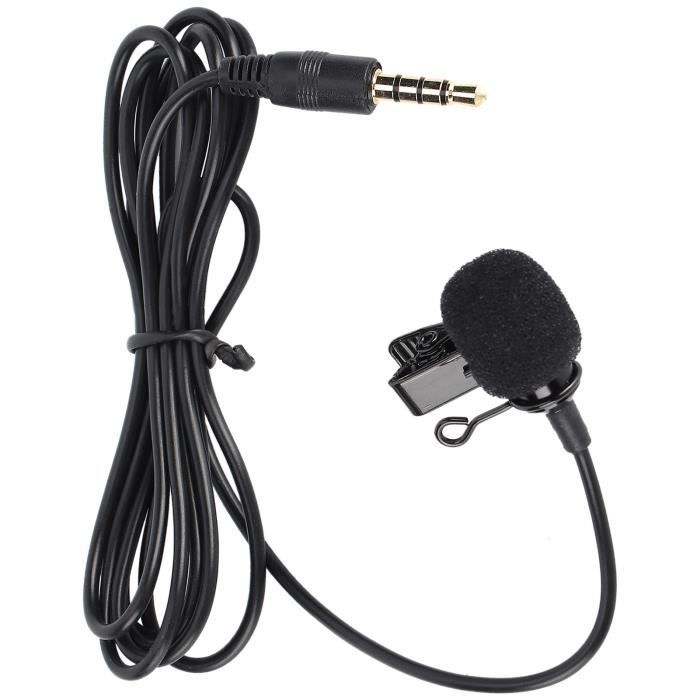 Dilwe Microphone à pince ClipOn Microphone Portable Lavalier Revers
