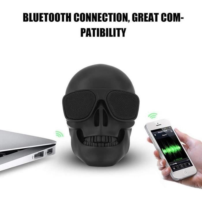 Têtes De Mort Enceinte Bluetooth Crâne HautParleurs Bluetooth Sans Fil Portables Skull Speaker