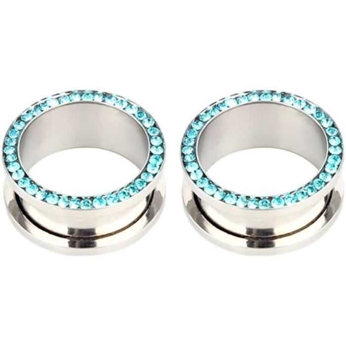 Homxi Ohr Tunnel Set - 00G Glas Tunnel Mit Herz Design In Rosa | 2er Set Für Dehnungen