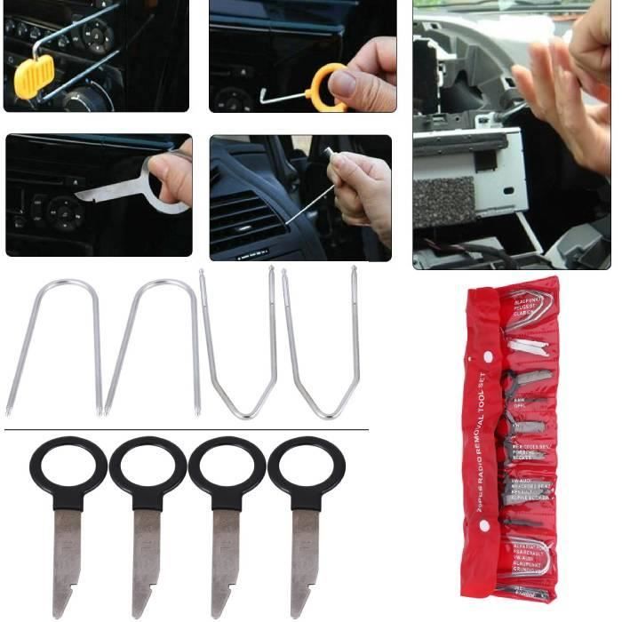 Kit Démontage Autoradio 38 Pièces - Outils Universels Extraction Radio Voiture, Fer Galvanisé, étui De Rangement - 9