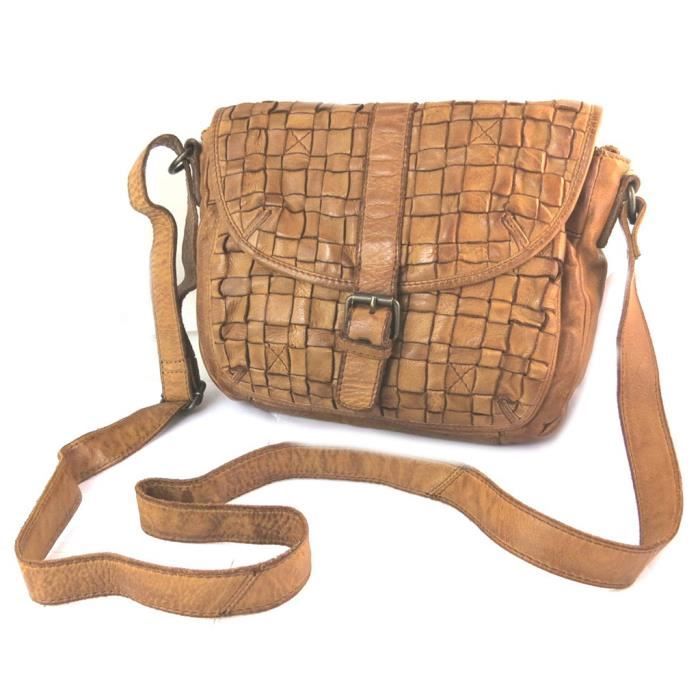 Sac cuir Gianni Conti cognac tress 23x20x9 cm Gianni Conti
