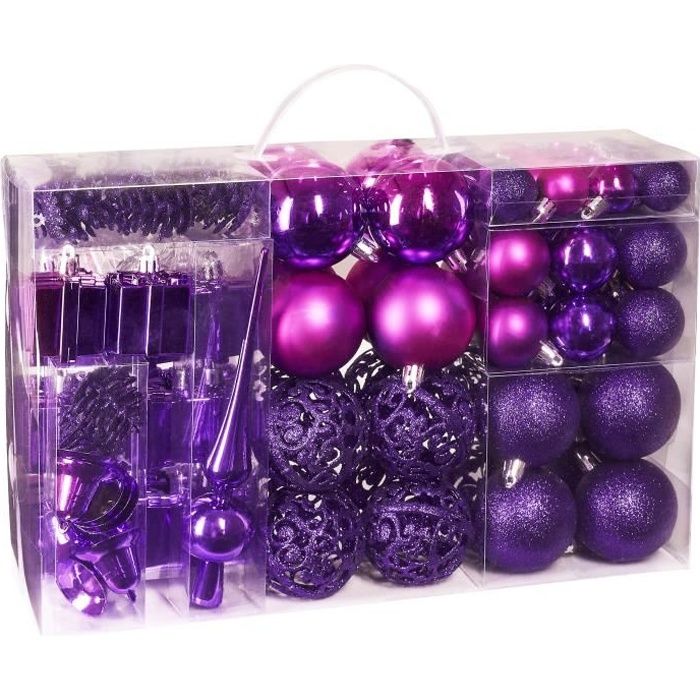 Lot De 24 Branches De Baies De Noël Artificielles Violettes à Paillettes - Décoration Sapin, Couronnes, Compositions Festives