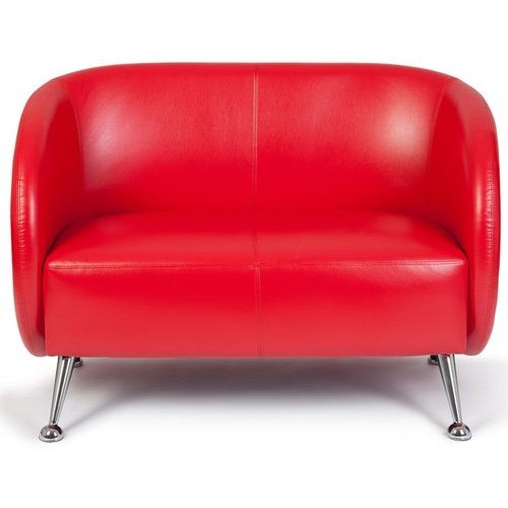 canapé lounge st. lucia simili cuir 2 places rouge - hjh office - confortable et robuste