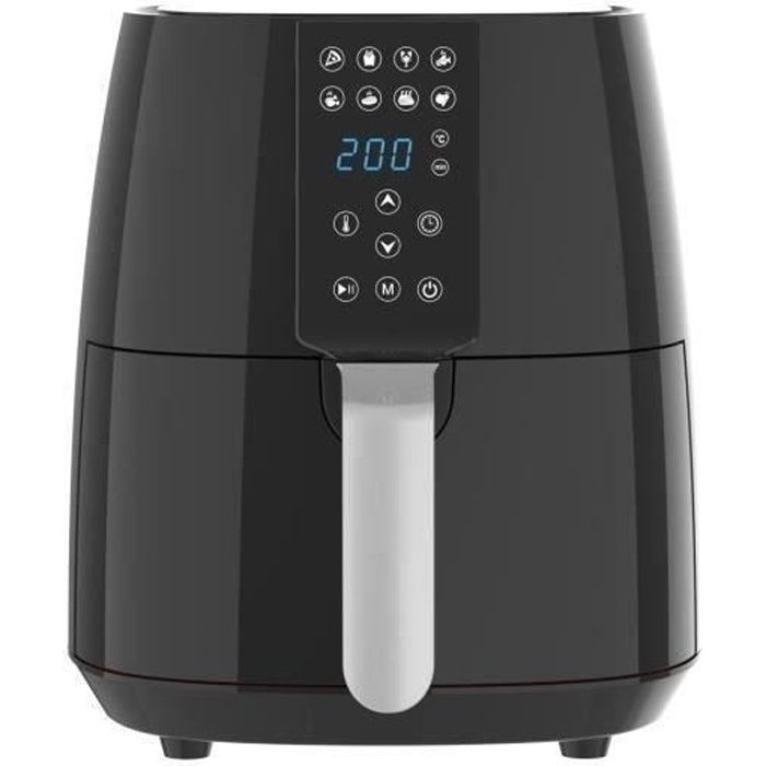 Friteuse à Air Chaud Sans Huile Electrique Airfryer JOCCA - 38 L - Noir - 1450W - Protection Contre la surchauffe 8 Programmes - Jocca