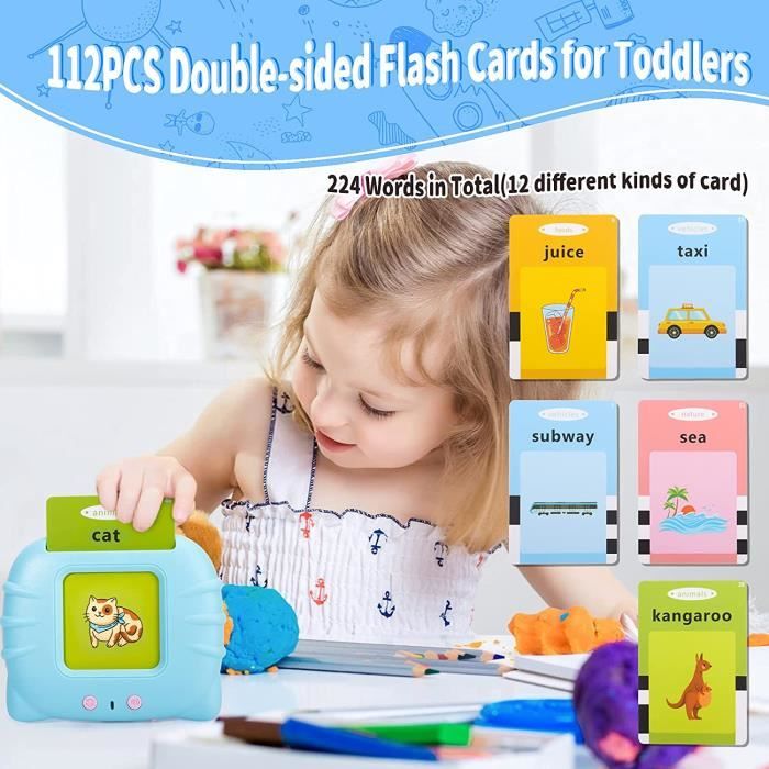 Machine éducative 112 Cartes – Anglais – Interactive – Portable – Cycle à Une Touche – Dès 3 Ans