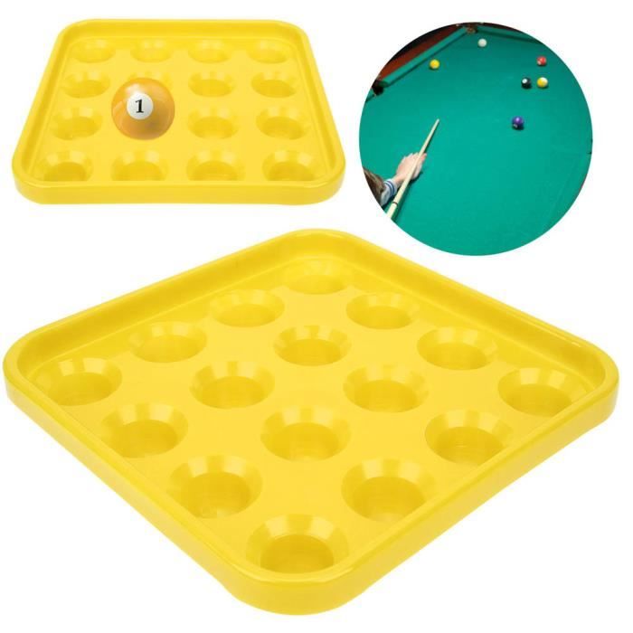 Plateau De Rangement Boules De Billard 16 Trous - Support Triangle Billard Noir Solide