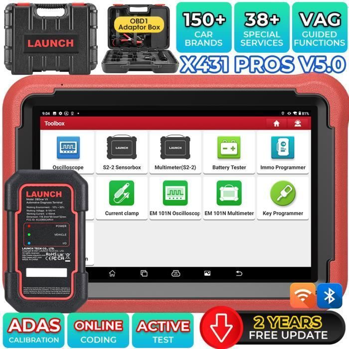 LAUNCH X431 PROS V 5.0 Valise de diagnostic Outil danalyse de système complet bidirectionnel au niveau OE en français