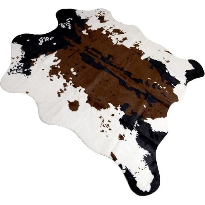 Tapis De Sol Moelleux Imprimé Vache - 110x84 Cm - Similicuir Antidérapant - Pour Chambre, Salon, Entrée, Salle De Bain - 8