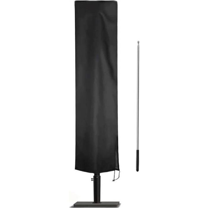 Housse de protection imperméable et anti-UV pour parasol - Linxor - 240 x 57 cm - Noir