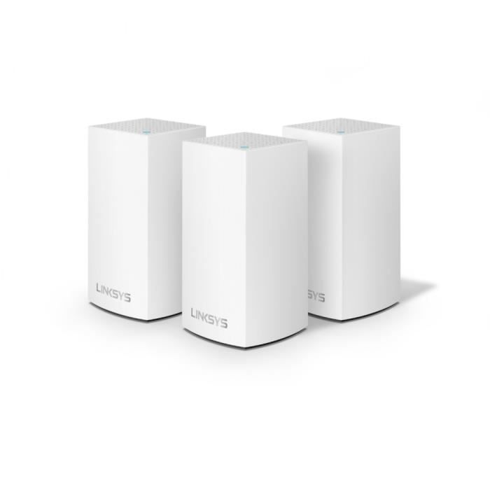 LINKSYS VELOP Solution Wi-Fi Multiroom VLP0103 - Système Wi-Fi (3 routeurs) - Maillage - GigE - 802.11a/b/g/n/ac, Bluetooth 4.1 LE