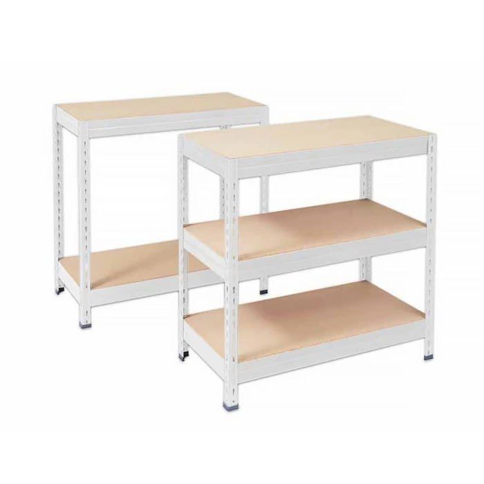 Étagère pour charge lourde Meuble de rangement 5 Étages Blanc 180 x 90 x 45 cm Charge Max : 875 kg Étagère pour charge lourde Meuble de rangement 5 Étages Blanc 180 x 90 x 45 cm Charge Max : 875 kg