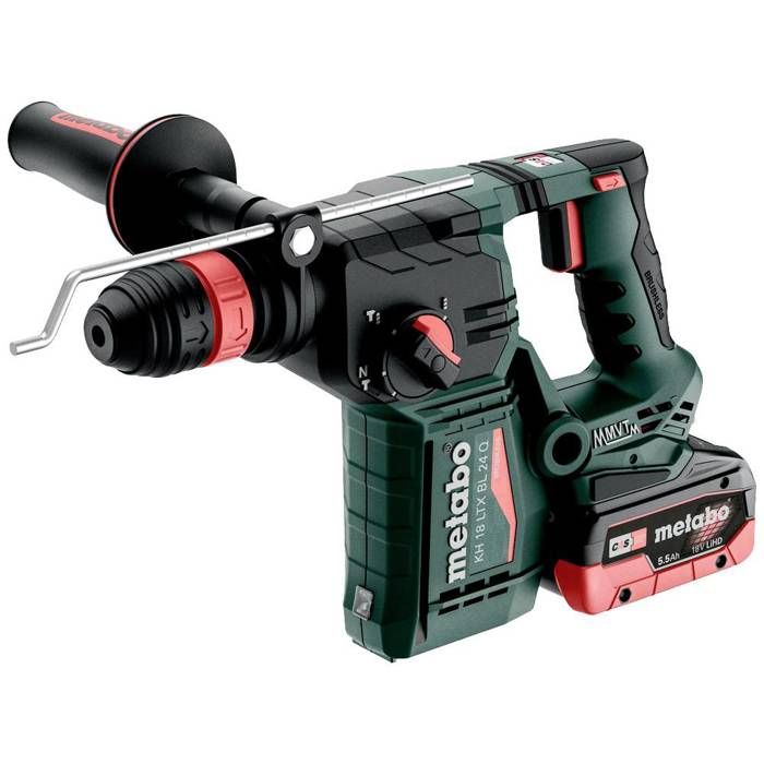 Perforateur burineur KH 18 LTX avec extracteur de poussière BL 24 Q Set ISA METABO avec 2 batteries18v 5. .h chargeur