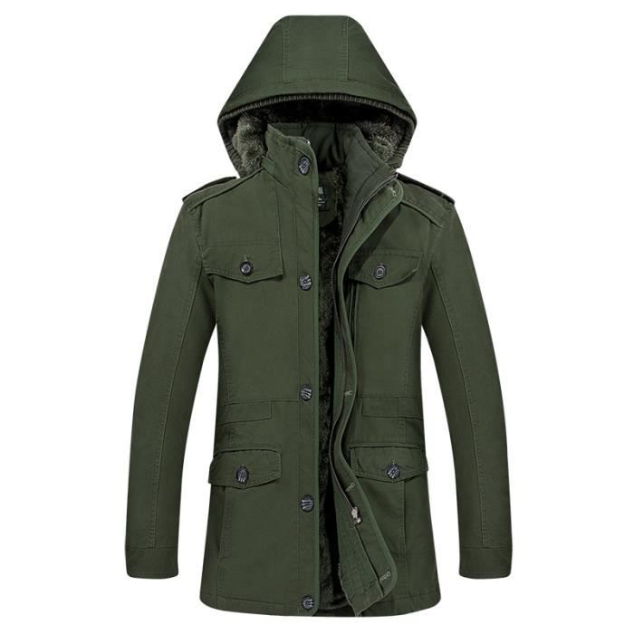 Manteau long vert new arrivals homme