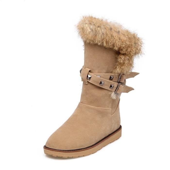 Femme Femmes Plateform Round Toe Bottes avec Fourrure Boots Int/érieur Fourr/ée Chaude Dames Chaussure Bottes Noir,Rouge,Vert,Bleu Posional Bottes de Neige Hiver EU 35-41