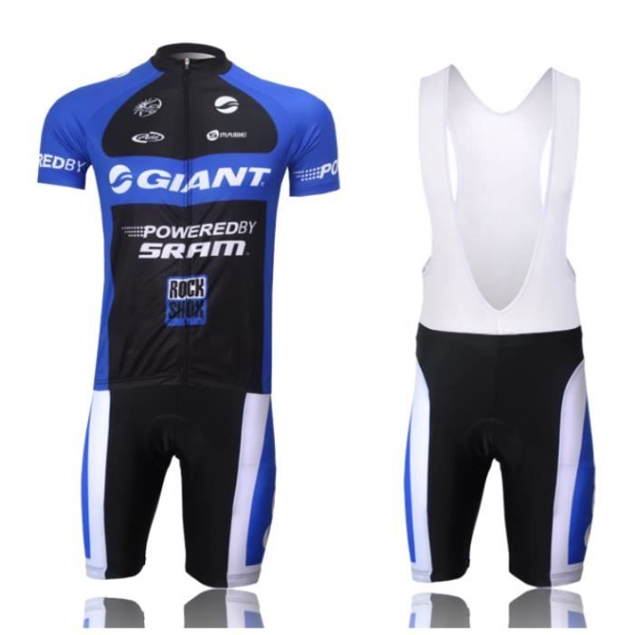 Maillot De Cyclisme Manches Courtes Giant Homme Cuissard Avec Bretelle Velo De Route Selle De Gel De Silecon Ensemble De Vetement Prix Pas Cher Cdiscount