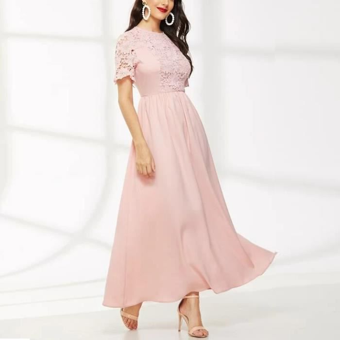robe guipure rose
