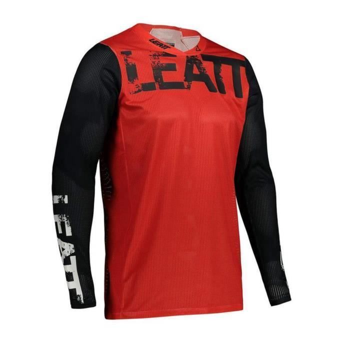 chemise leatt jersey 4.5 x-flow - rouge/noir - homme - manches longues - respirant