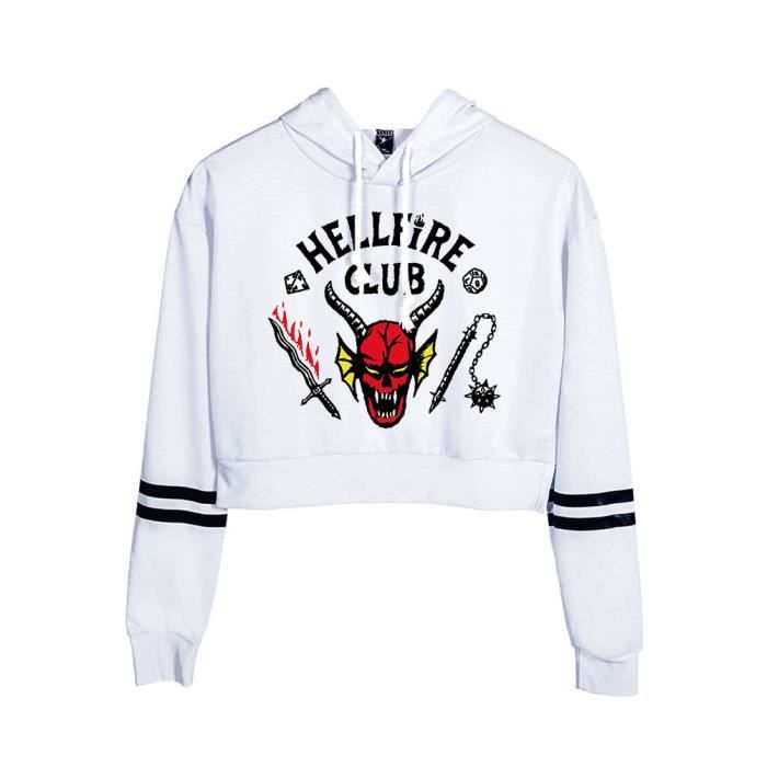 Femme Fille Stranger Things 4 Hellfire Club Sweatshirt Court
