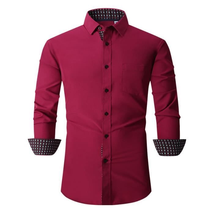 Chemise homme new arrivals unie manches longues