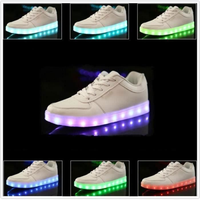 Chaussures De Sport LED Clignotantes Rechargeables USB - Pour Femme Et Homme - 7 Couleurs, Imperméables - 9