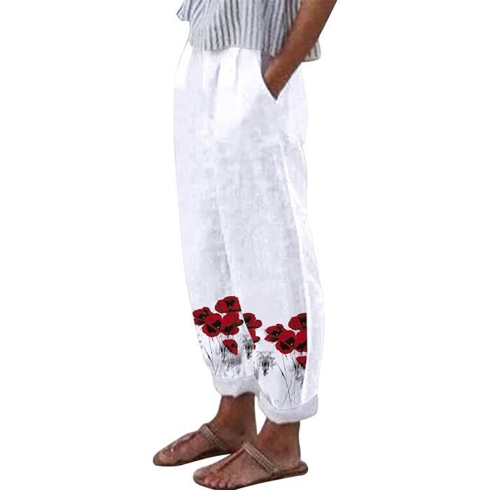 Pantalon En Lin Naturel A Enrouler main image 1