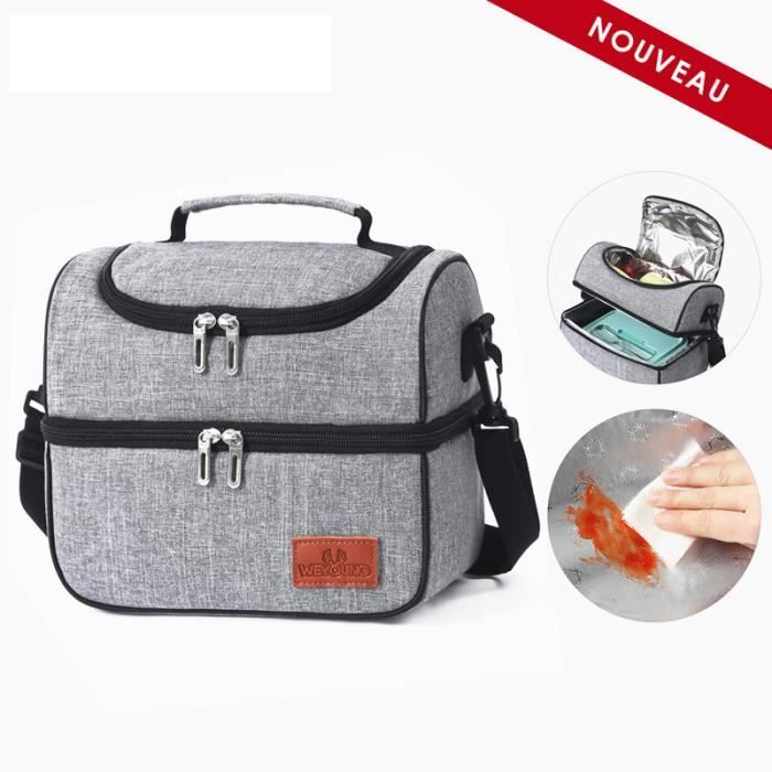 Sac Isotherme Repas 6L - Lot De 2 - Garde-au-chaud/froid - Parfait Bureau Et Pique-nique