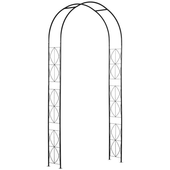 Arche de jardin arche à rosiers treillis métal époxy noir