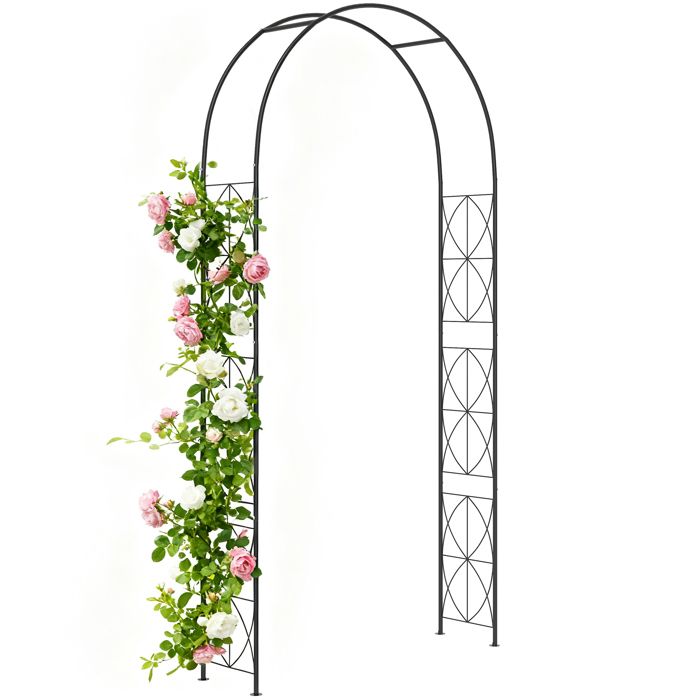 Arche de jardin Outsunny Métal 114x30x230cm Noir
