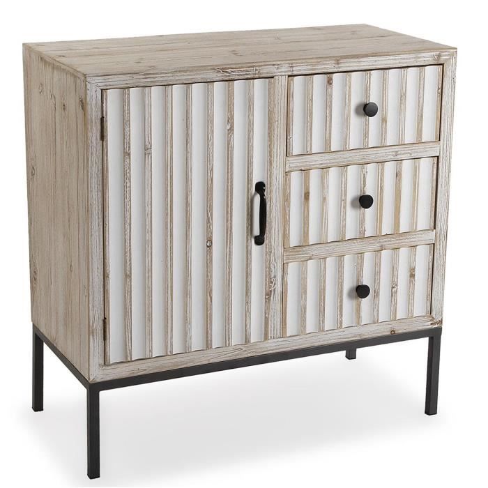 Commode De Rangement En Bois Et Fer Coloris Blanc Aspect Vintage L 80 X P 30 X H 80 Cm Achat Vente Commode De Chambre Commode En Bois Et Fer Cdiscount
