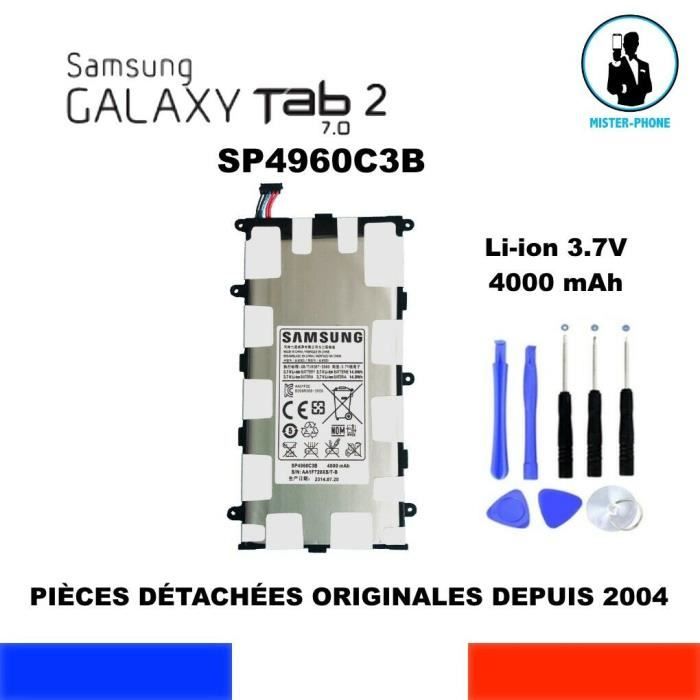 Batterie SP4960C3B 4000mAh 3.7V Compatible Galaxy Tab 2 7.0 GT-P3100 P3110 P3113 P6200